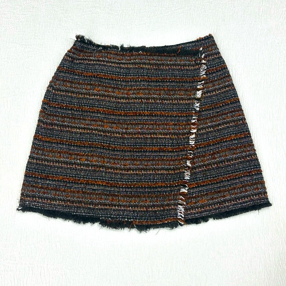 ✏️🍎Zara Girls Soft Collection A-line Wrap Tweed Skirt with adjustable waist - Picture 1 of 8